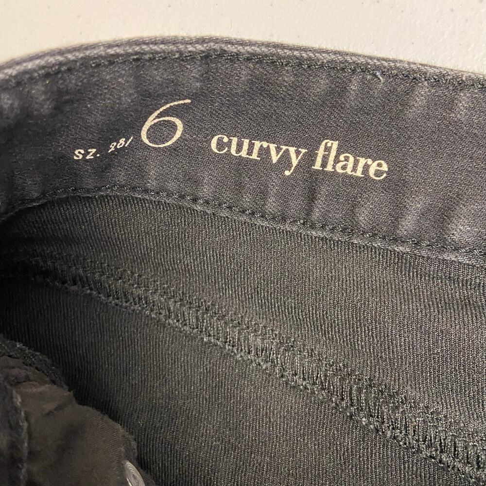 Ann Taylor Loft Black Denim Stretch Curvy Flare Jeans Size 6 Minimalist Staple - Picture 6 of 11